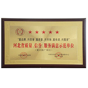 河北省質(zhì)量、信譽、服務(wù)滿意示范單位