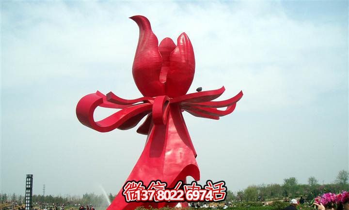大型紅色不銹鋼雕塑紫荊花，給你的廣場(chǎng)帶來(lái)美景