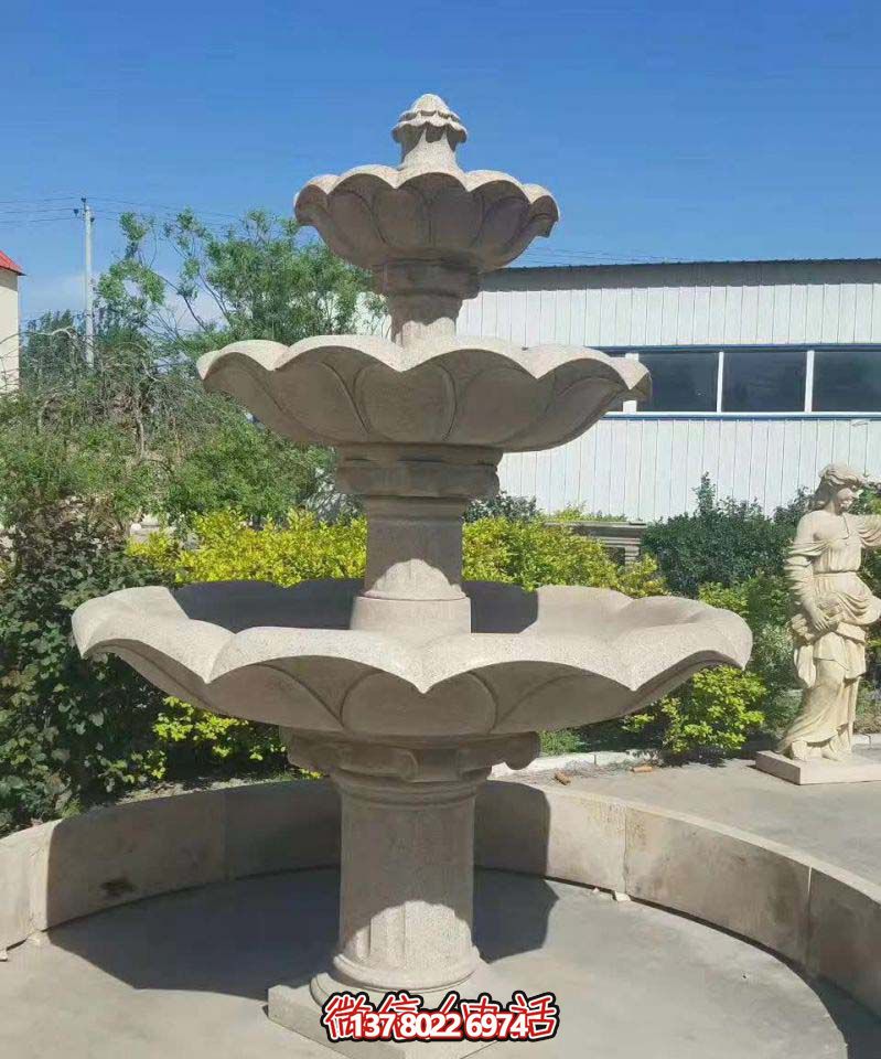 多層噴泉雕塑，裝點工廠區(qū)