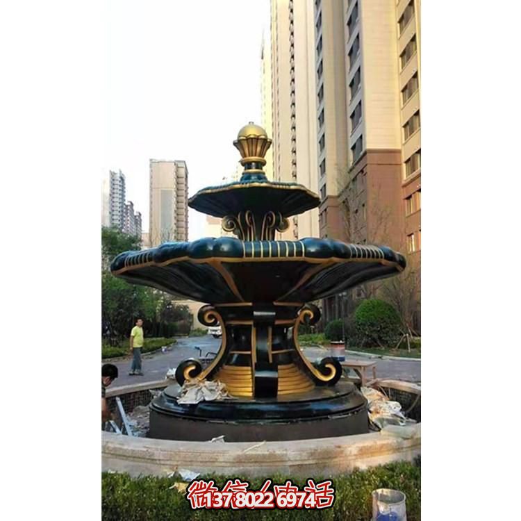 歐式風(fēng)格石雕大型噴泉雕塑，點綴別墅小區(qū)