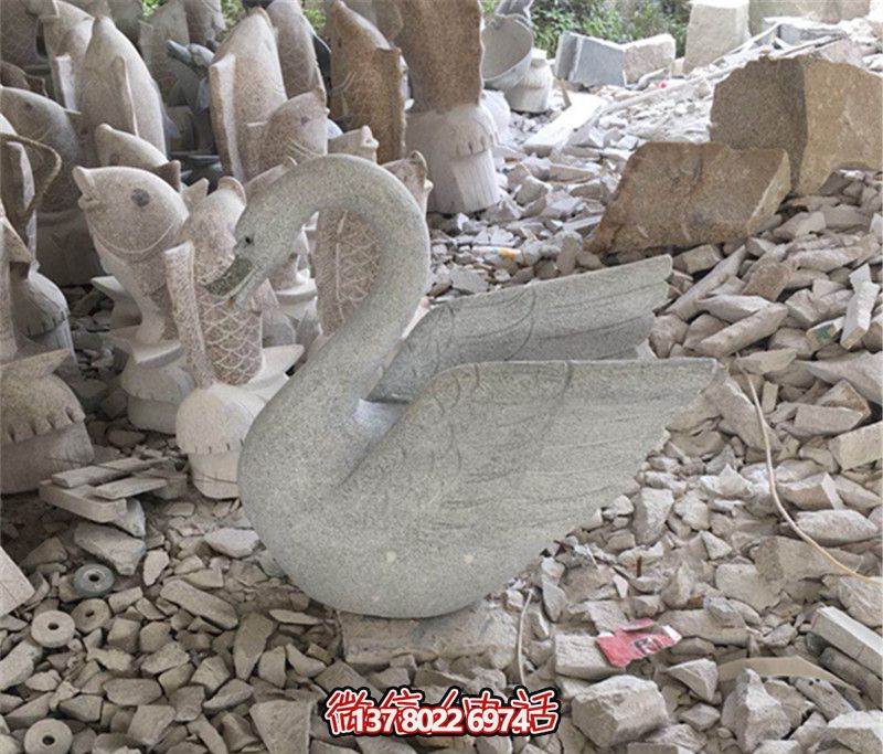 大理石創(chuàng)意天鵝雕塑，美麗大理景區(qū)的精品藝術(shù)品