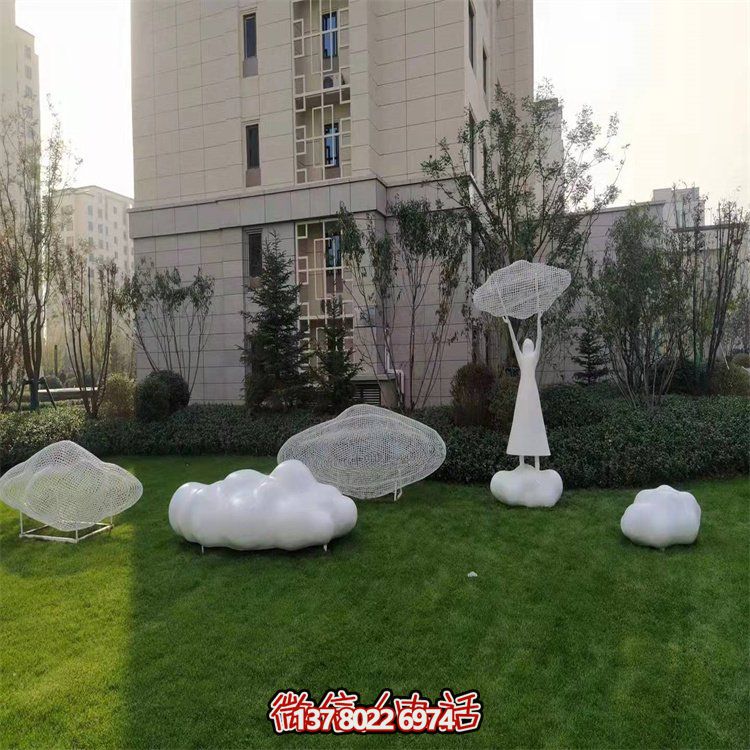 不銹鋼創(chuàng)意鏤空戶(hù)外園林祥云雕塑——美景美事，祈愿福氣