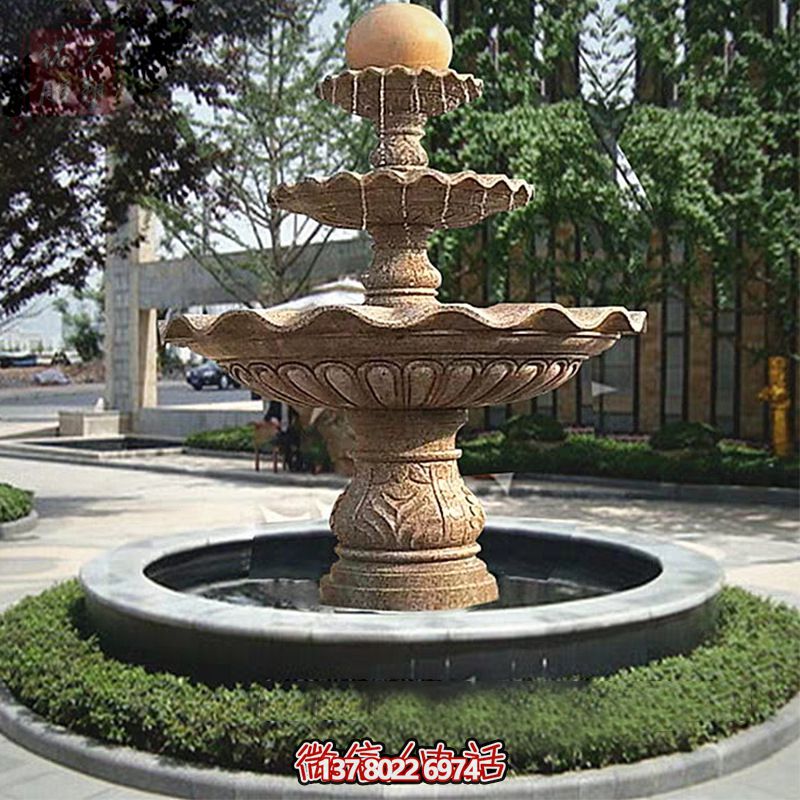 多層景觀噴泉石雕，為學(xué)院增添獨特的個性