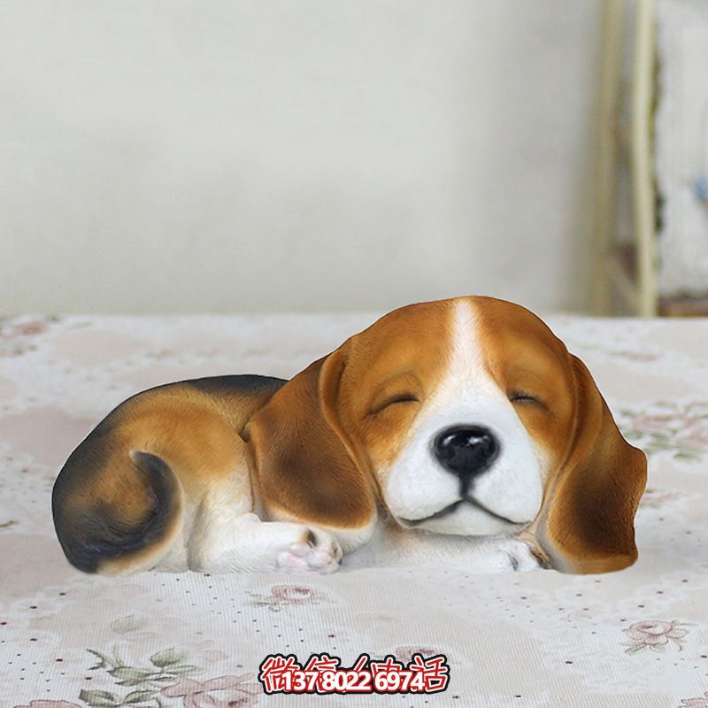 玻璃鋼創(chuàng)意室內彩繪仿真狗雕塑趴著睡覺裝飾品