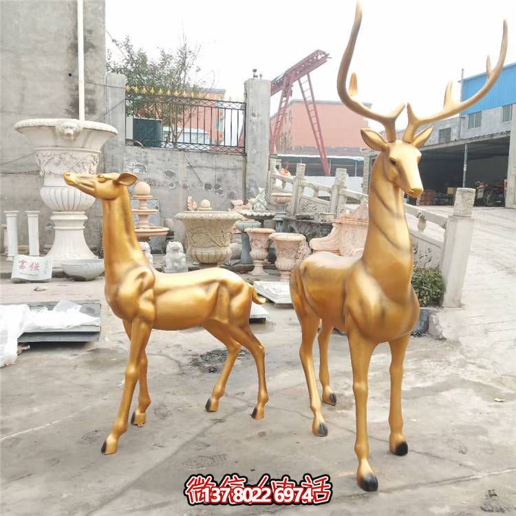高雅優(yōu)美的梅花鹿雕塑，提升小區(qū)、別墅及戶外景觀美感