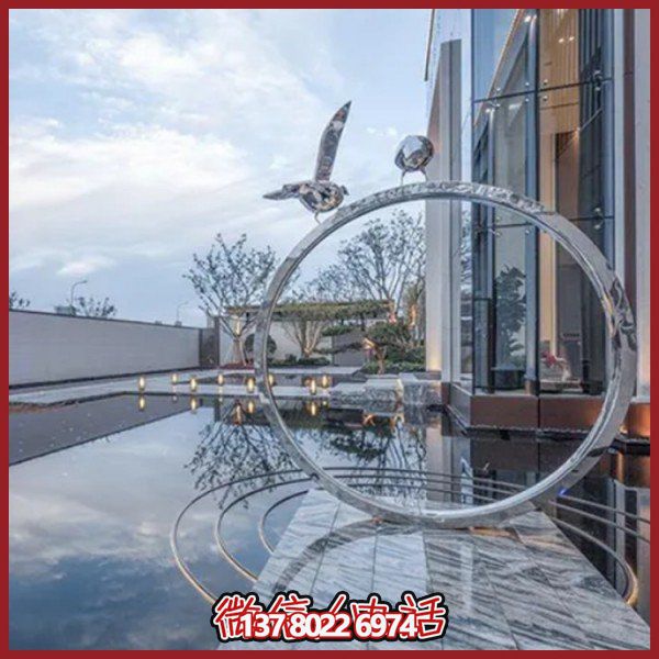 創(chuàng)意不銹鋼圓環(huán)雕塑——為酒店會所、戶外景觀增添幾何美感