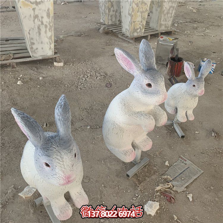 兔子仿銅玻璃鋼景觀(guān)戶(hù)外公園裝飾品