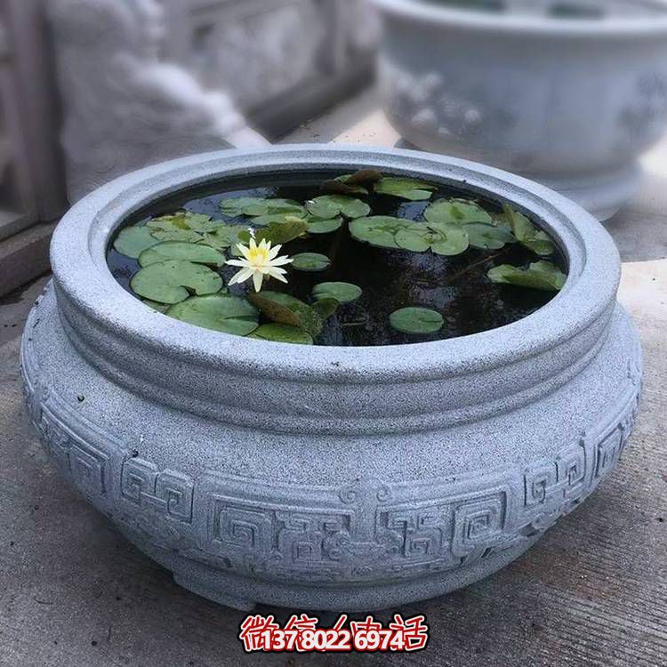 仿古大理石石雕魚(yú)缸，用藝術(shù)裝點(diǎn)你的生活