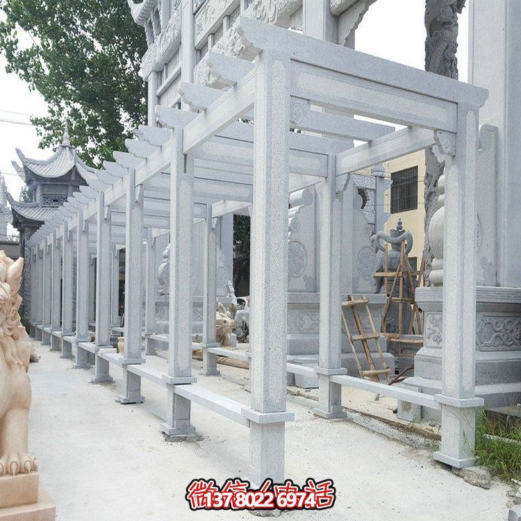 精美大理石石雕裝飾長(zhǎng)廊，美化小區(qū)戶外環(huán)境