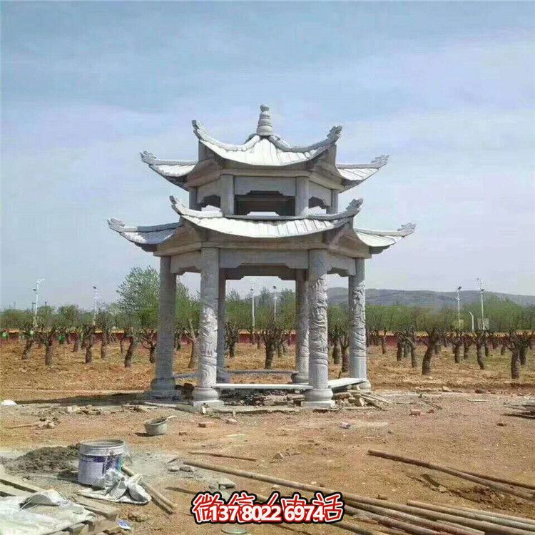 雙層雕塑涼亭，為景區(qū)、園林、戶外環(huán)境提供視覺(jué)美感