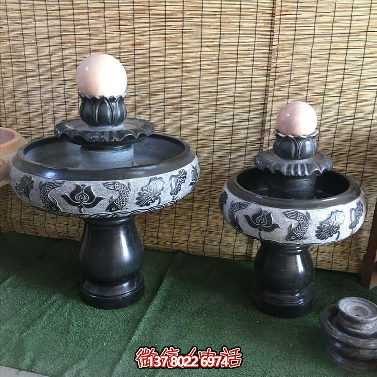 小型黑色大理石風(fēng)水招財(cái)擺件，室內(nèi)辦公家用