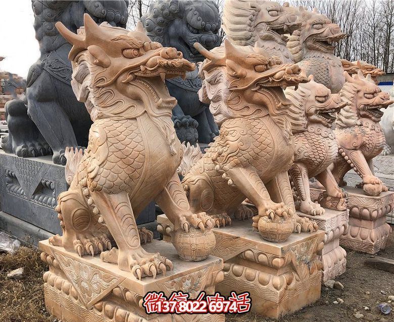 紅石麒麟雕——守護你的家園