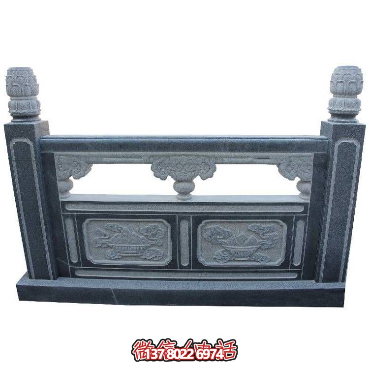大理石黑雕刻花紋景區(qū)寺院安裝扶手欄板