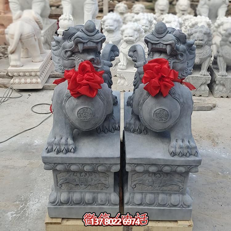 石雕晚霞紅家用門(mén)口酒店招財(cái)辟邪瑞獸貔貅雕塑