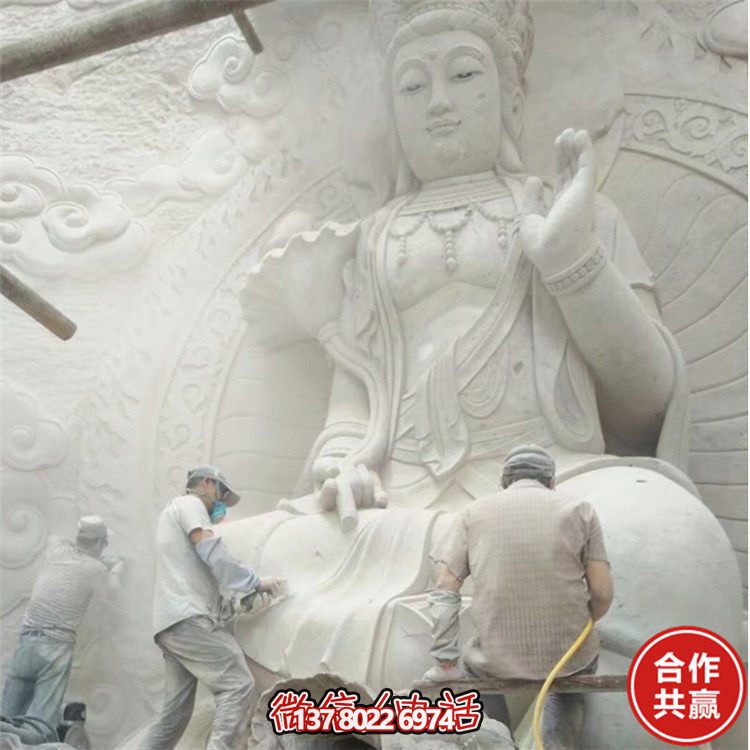 大理石石雕戶(hù)外景區(qū)大型觀音雕塑