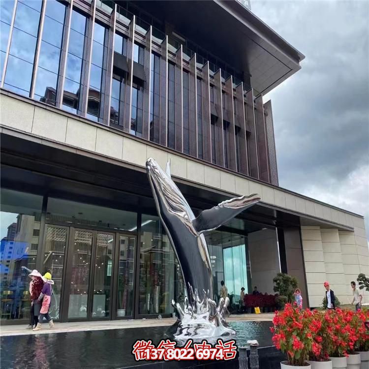 不銹鋼鏡面鯨魚擺件戶外廣場(chǎng)大型景觀