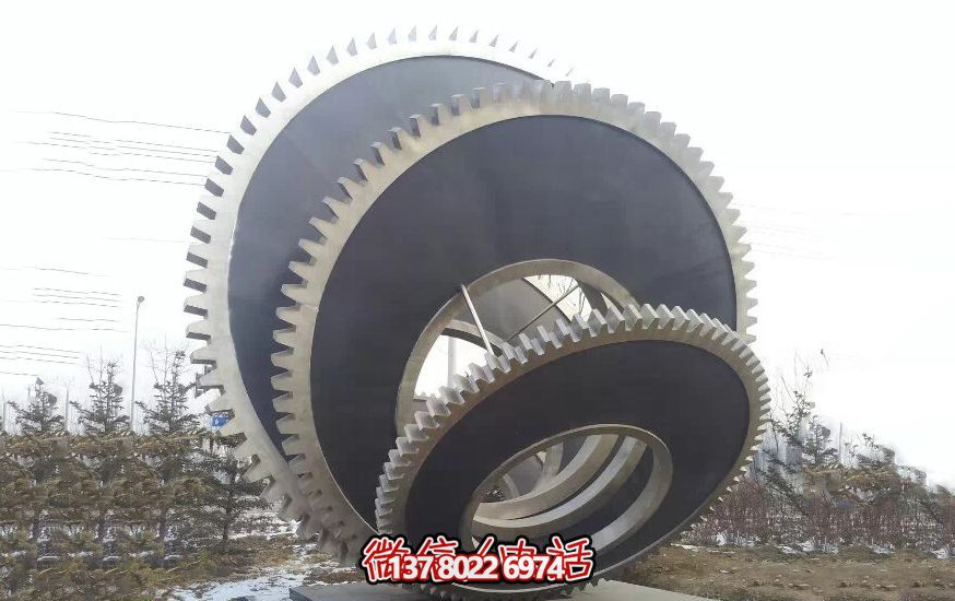 公園廣場(chǎng)創(chuàng)意抽象不銹鋼齒輪雕塑