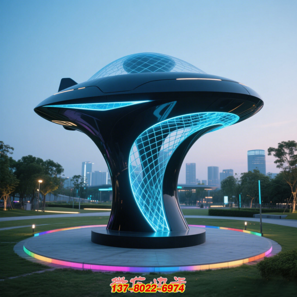 幻宇飛碟 —— 城市戶外不銹鋼科技景觀雕塑