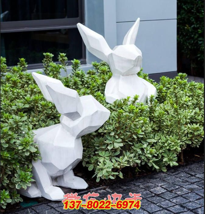 幾何兔影 —— 不銹鋼動(dòng)物雕塑的景觀意趣營造