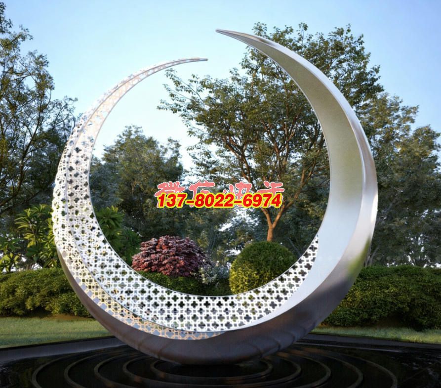 《月綻清輝》：鏤空銀月裁云影，環(huán)納林光織景詩(shī)